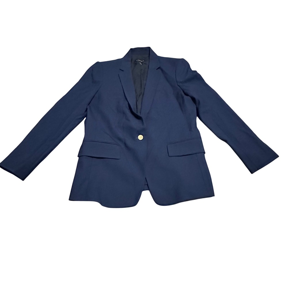 Club Monaco Borrem Blazer Navy Blue Wool Blend Single Button Size 12